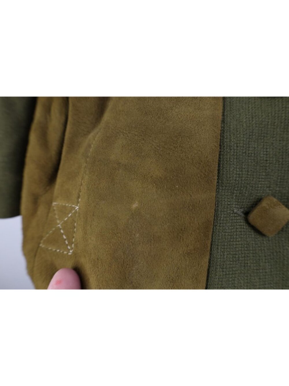 Vintage 50s Macys New York Womens S Belted Wool Suede Cardigan Sweater Jacket - Picture 6 of 16